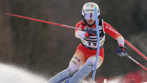 Michelle Gisin am Dienstagabend letztmals am Slalom-Start